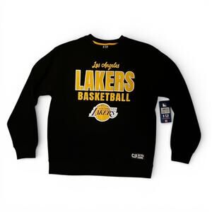 Ultra Game Los Angeles Lakers Crewneck Sweatshirt XL Black NBA NWT
